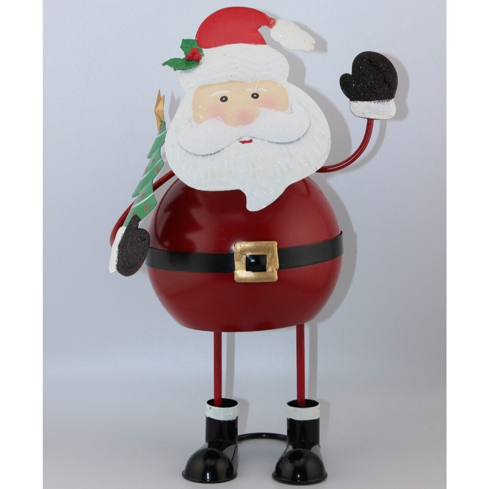 Metal Bobble Christmas Bouncing Santa Decoration